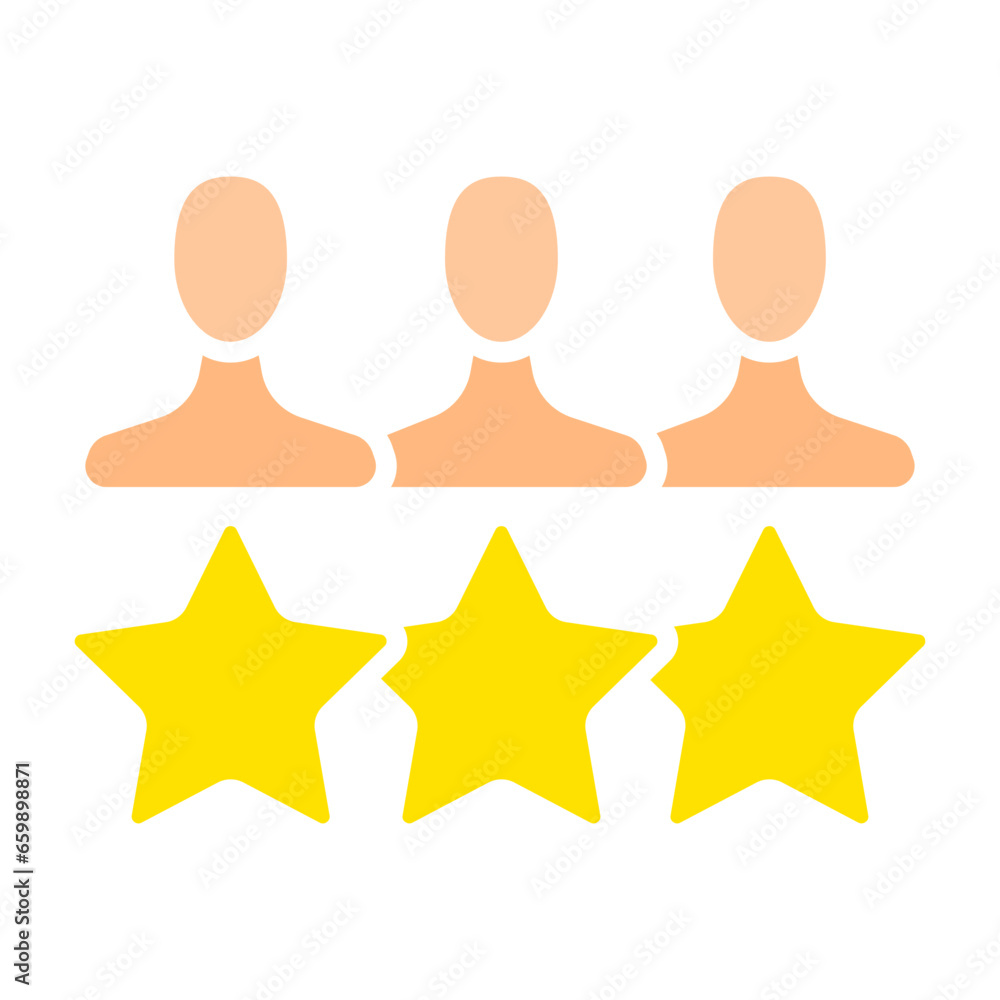 Group of people with stars line icon. Campaign, communication, group work, brainstorming. Vector color icon on a white background for business and advertising. Group of people with stars line icon. Campaign, communication, group work, brainstorming. Vector color icon on a white background for business and advertising.