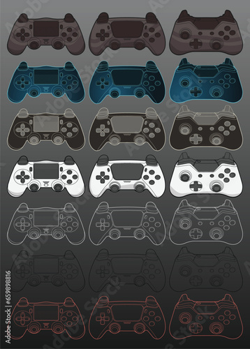 Unbranded gaming controller map set, and schematics for games. Ready to create controller schematics for your game.