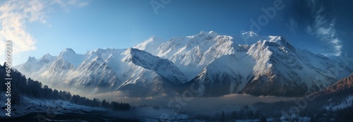 Winters embrace: snow draped mountain landscape, a serene and icy wonderland © Muhammad Shoaib