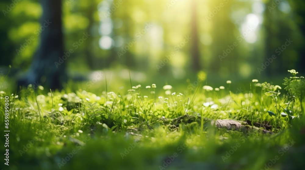 Picturesque photo of a field or meadow: Summer Beautiful spring perfect natural landscape background, defocused blurred green trees in forest with wild grass and sun beams Picturesque photo of a field or meadow: Summer Beautiful spring perfect natural landscape background, defocused blurred green trees in forest with wild grass and sun beams
