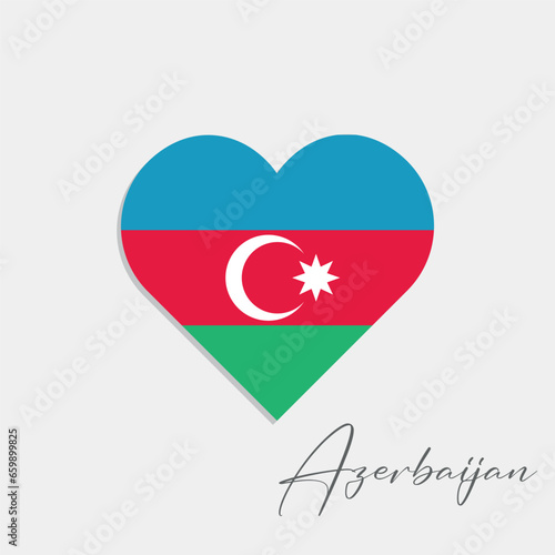 Free Download azerbaijan flag inside heart on gray background - GFXLoad