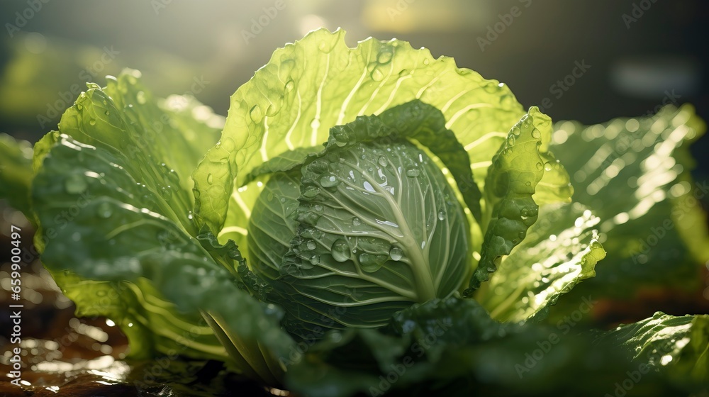 Obraz premium Lettuce made with Generative AI Technology