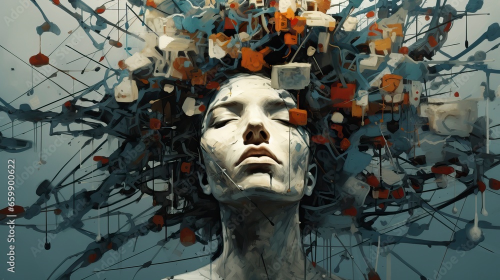 Human Emotions made with Generative AI Technology Stock Illustration ...