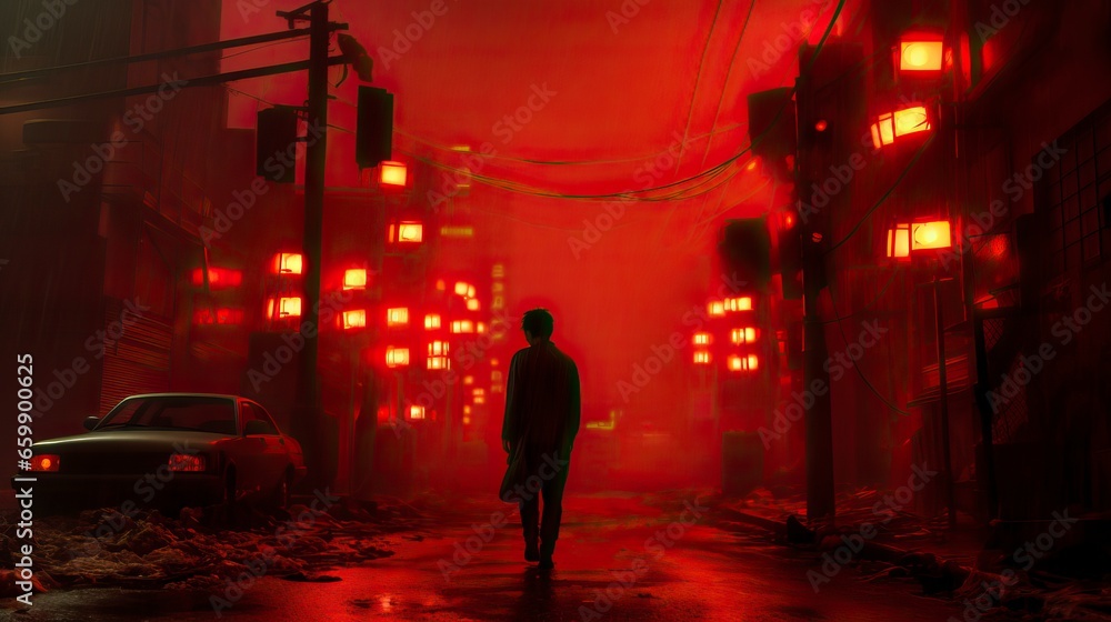 Red City Streets made with Generative AI Technology Red City Streets made with Generative AI Technology