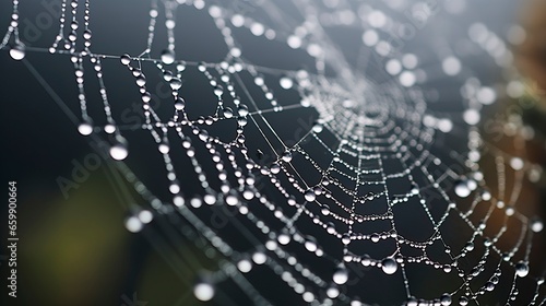 Morning Dew on a Spiderweb made with Generative AI Technology © Max