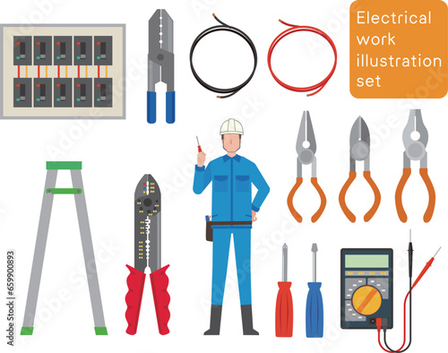 電気工事イラストセット