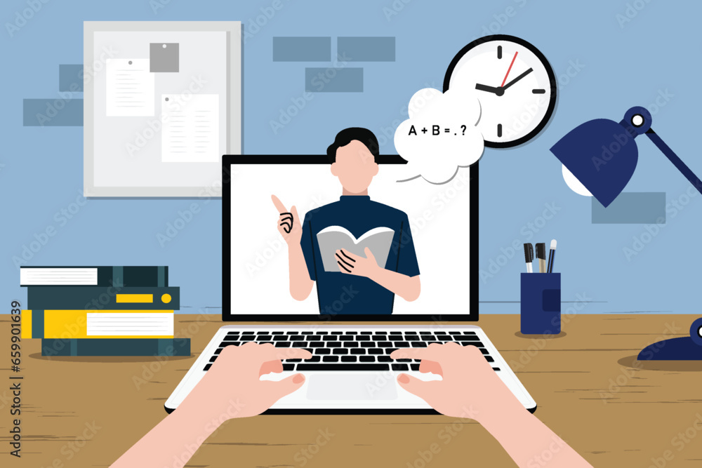 Online Education and Home Schooling Related Vector Flat Illustration Design Online Education and Home Schooling Related Vector Flat Illustration Design