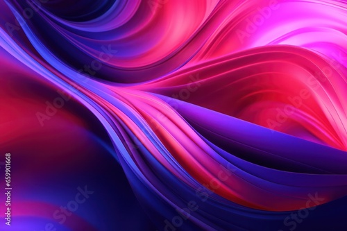 pink purple liquid background with waves horizontal banner. 3d mesh illustration.