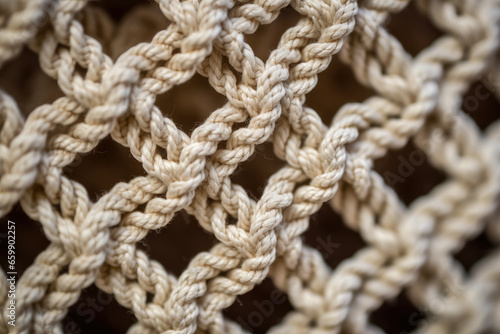 A Close-Up Unveiling: Exquisite Handmade Macrame Masterpiece Showcasing Intricate Patterns and Textures
