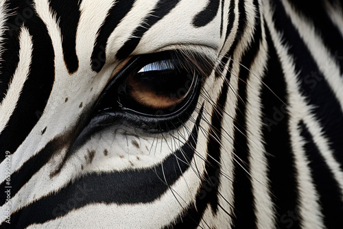 Unique graphic texture of the skin of a wild zebra  a repeated pattern