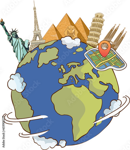 vector illustration of world tour