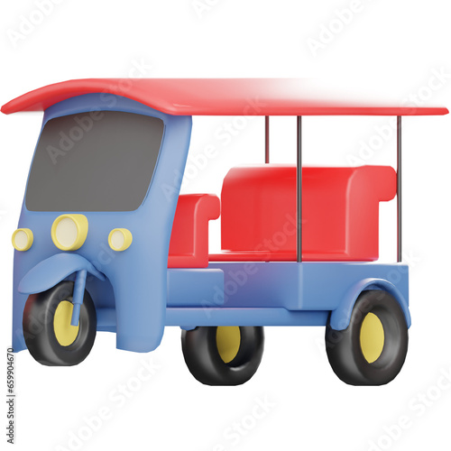 Tuk tuk thailand 3d icon illustration