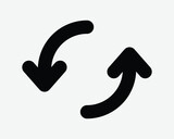 Cycle Icon Arrow Pointer Refresh Round Circle Again Repeat Rewind Replay Reset Loop Recycle Black White Shape Line Outline Sign Symbol EPS Vector
