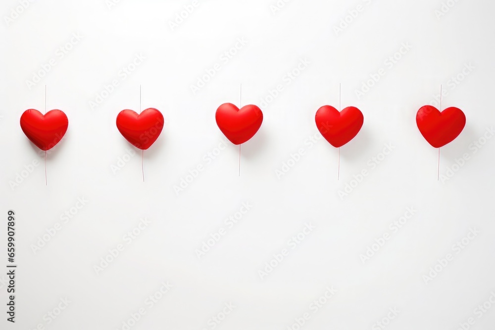 Watercolor illustration of Valentine's hearts