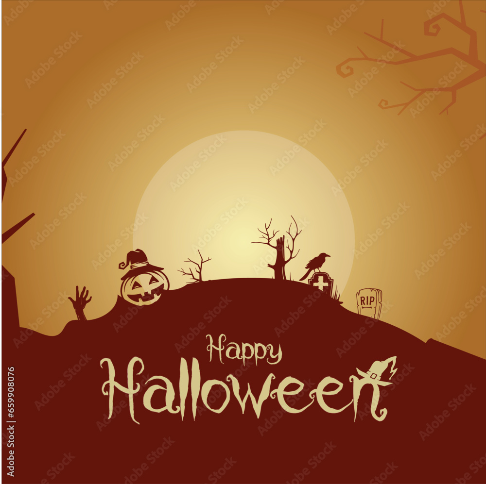 Halloween background in flat design
