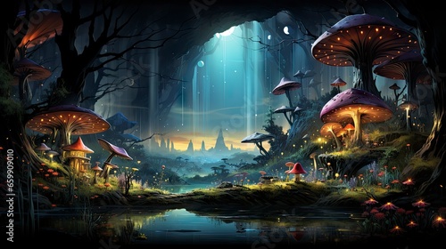 Beautiful fairy world landscape. fantasy background for journals  prints  background and backdrops.