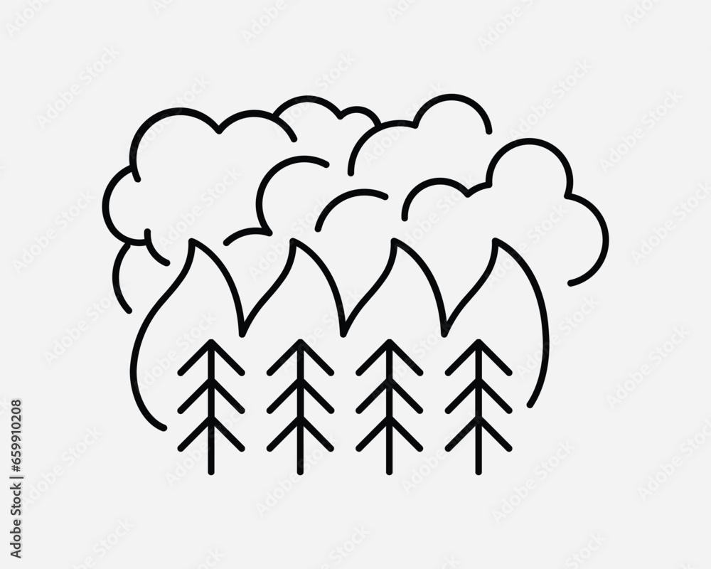 Forest Wild Fire Icon Jungle Flame Burn Burning Engulf Natural Disaster Environment Climate Change Hot Black White Line Shape Sign Symbol EPS Vector Forest Wild Fire Icon Jungle Flame Burn Burning Engulf Natural Disaster Environment Climate Change Hot Black White Line Shape Sign Symbol EPS Vector