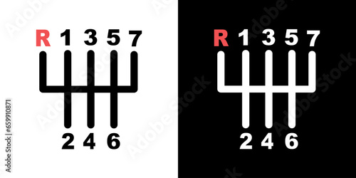 Transmission manual. Gearbox vector icon. Car gear symbol. Transmission car icon.