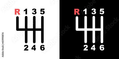 Transmission manual. Gearbox vector icon. Car gear symbol. Transmission car icon.