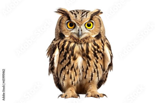 Realistic Owl Portrait on transparent background