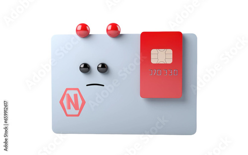 Pause Symbol on Minimal Credit Card on isolated background