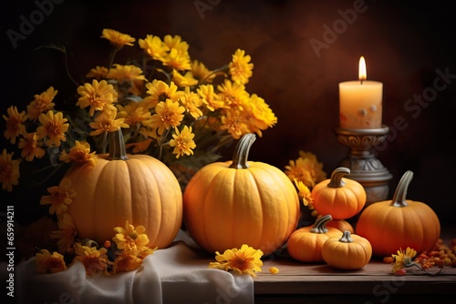 Vibrant Autumn Pumpkins Background