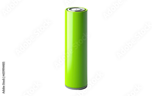Cartoon Green Energy Battery on isolated background