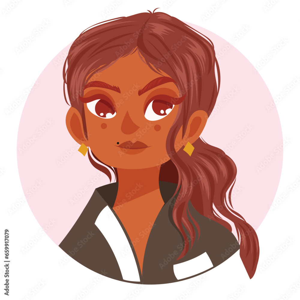 Avatar girl with red curly hair and female cute picture profile character business natural human style pretty lady portrait head eyes face lips skin modern Avatar girl with red curly hair and female cute picture profile character business natural human style pretty lady portrait head eyes face lips skin modern