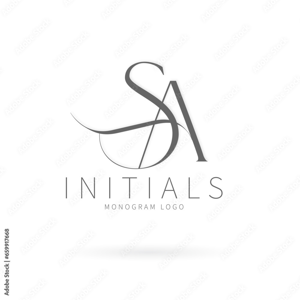 SA Monogram logo, Minimalist Typographic Line Monogram Logo, SA Wedding monogram logo, AS Typography Initial Letter Brand Logo SA Monogram logo, Minimalist Typographic Line Monogram Logo, SA Wedding monogram logo, AS Typography Initial Letter Brand Logo