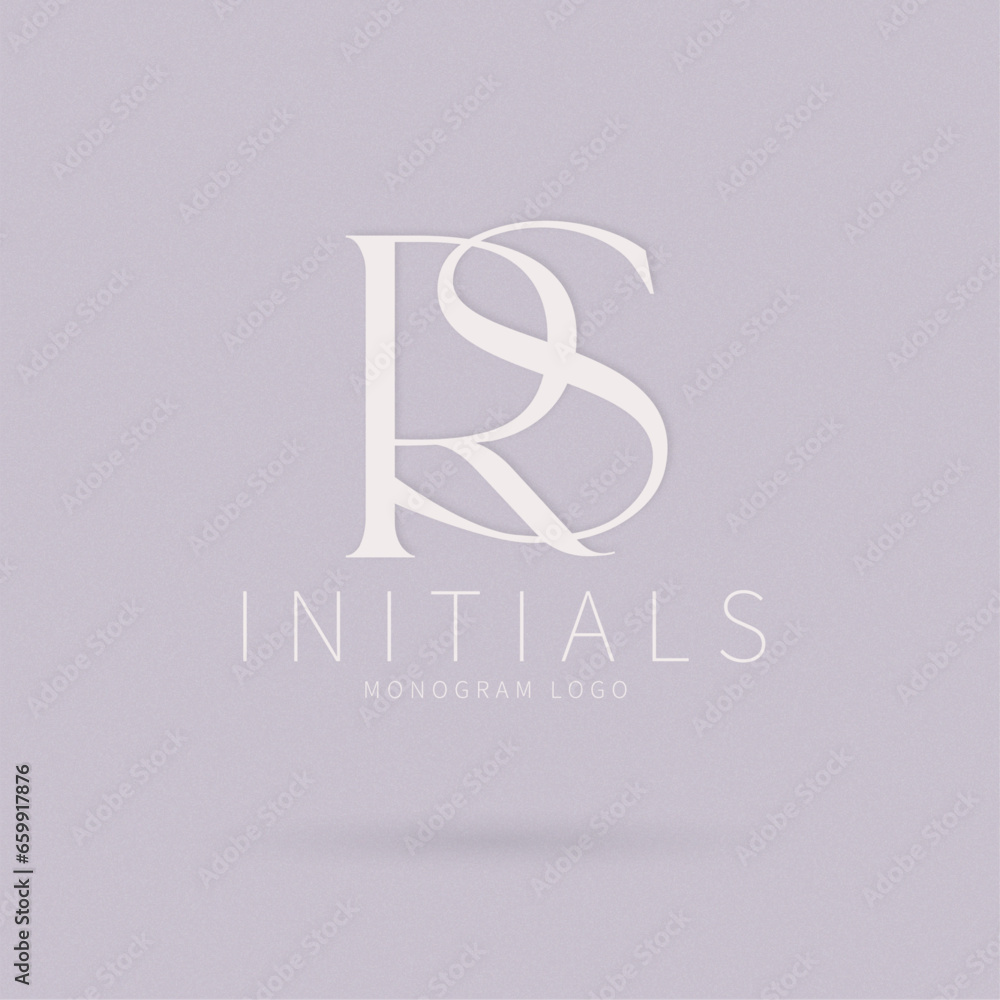 RS Typography Initial Letter Brand Logo, RS brand logo, RS monogram ...