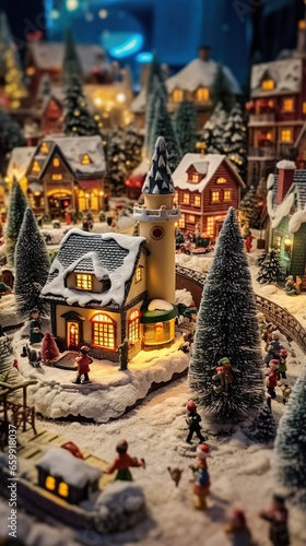 Christmas village toy. AI Generated. © Marcela Ruty Romero