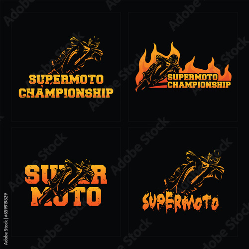 Ilustration vector graphic of supermoto logo, perfect for  motocycle logo