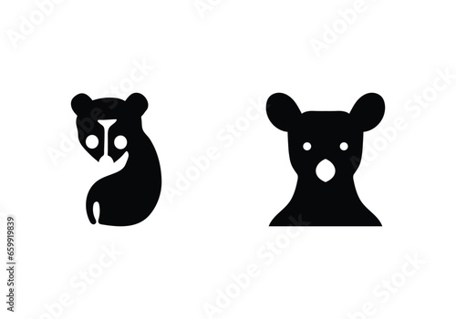 minimal style African Civet icon illustration design