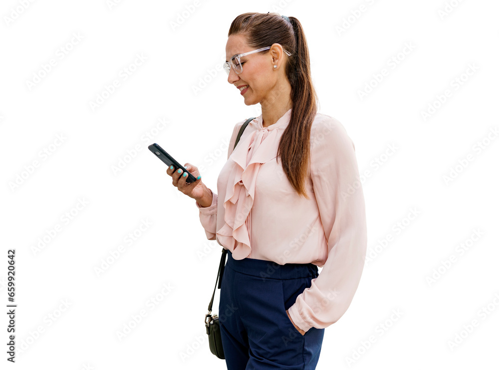 A female student learning smiles using the phone chat application. An office employee in a shirt. Reads an e-book online. A female student learning smiles using the phone chat application. An office employee in a shirt. Reads an e-book online.