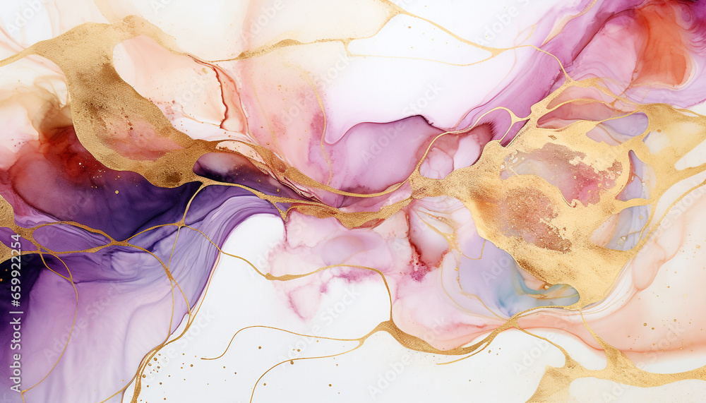 Luxury abstract fluid art painting background alcohol ink technique