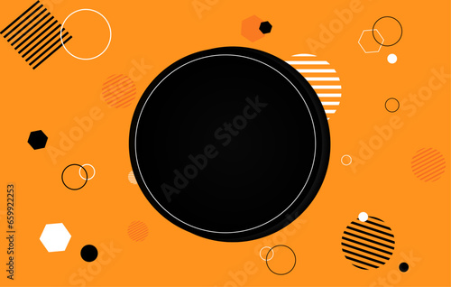 Modern horizontal abstract background with different geometric figures. Vector illustration.