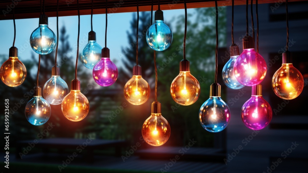 vector art of Hanging holiday lights decorations for beach party invitations, inspirational cards, dates, and birthdays. vector art of Hanging holiday lights decorations for beach party invitations, inspirational cards, dates, and birthdays.
