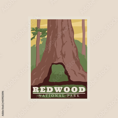 reed wood national park print poster vintage vector symbol illustration design.