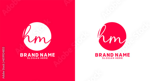 hm Letter Handwriting Signature Logo hm Logo hm icon