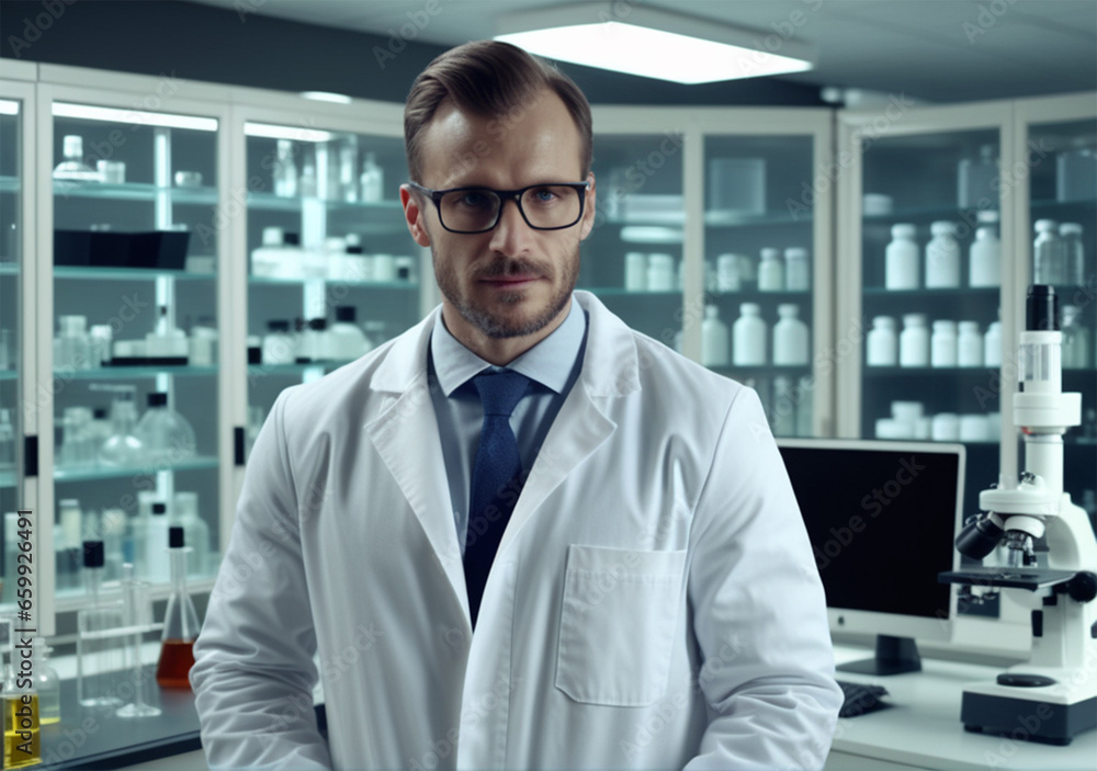 Fototapeta premium A scientist in a laboratory