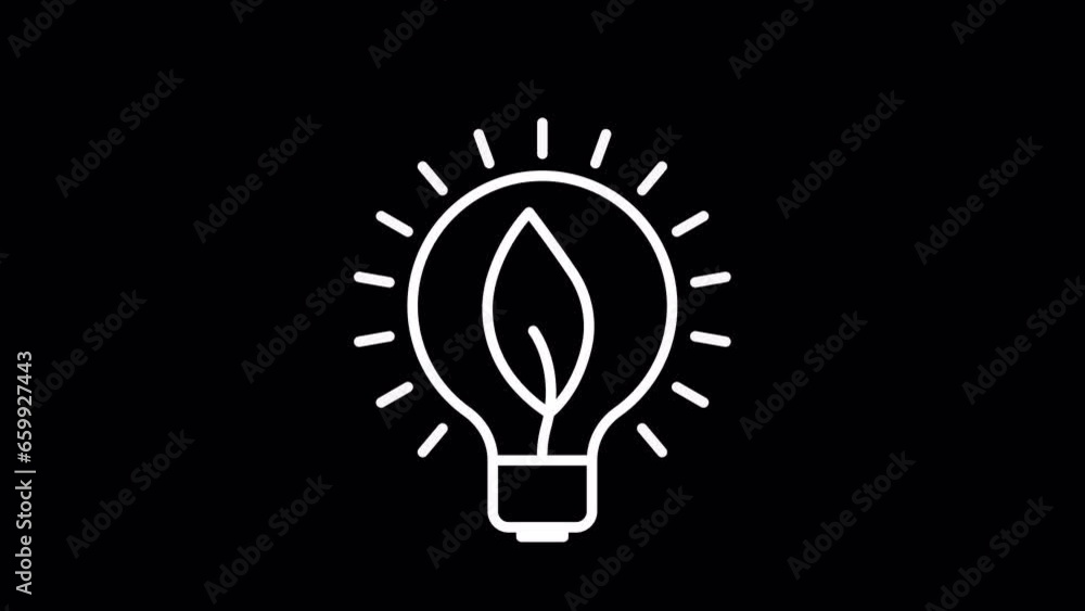 Saving bulb. WHITE line icon animation on a transparent background. Saving bulb. WHITE line icon animation on a transparent background.