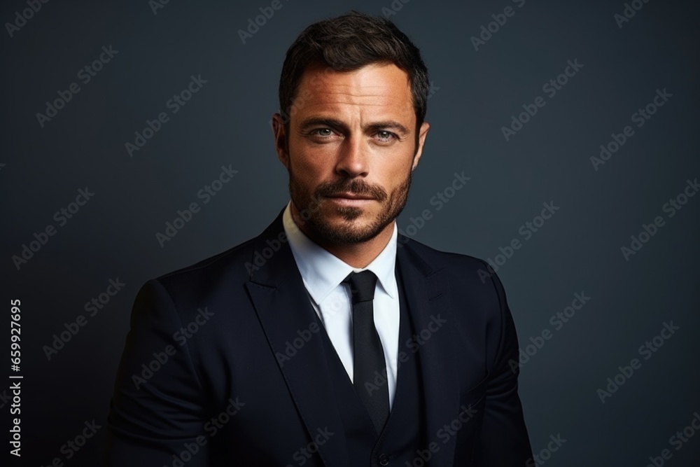 A businessperson with a basic and monochromatic backdrop A businessperson with a basic and monochromatic backdrop