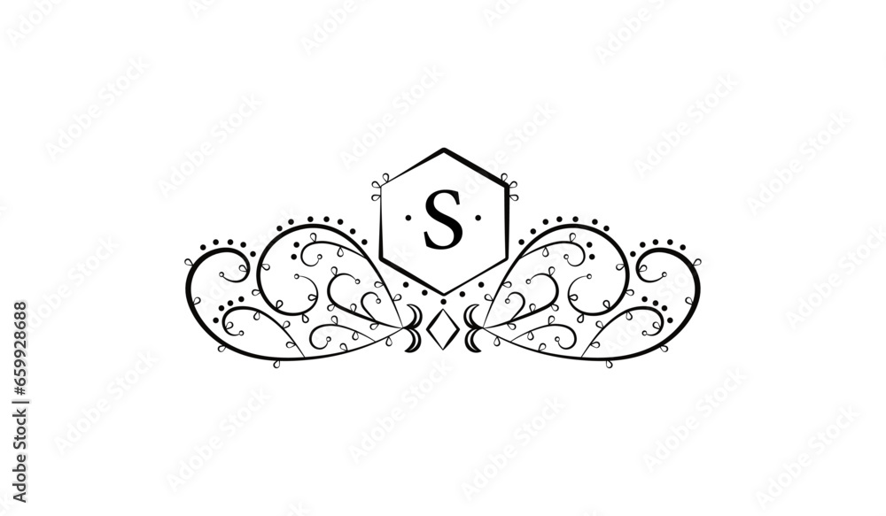 Black Elegant Logo Template Ornaments S