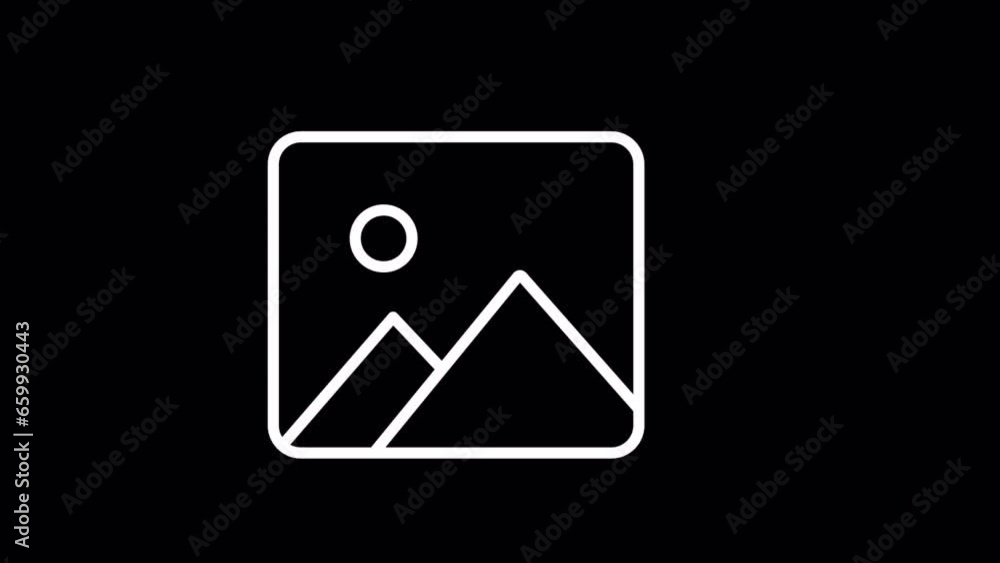 Social media content.Transparent background. WHITE line icon animation. Social media content.Transparent background. WHITE line icon animation.