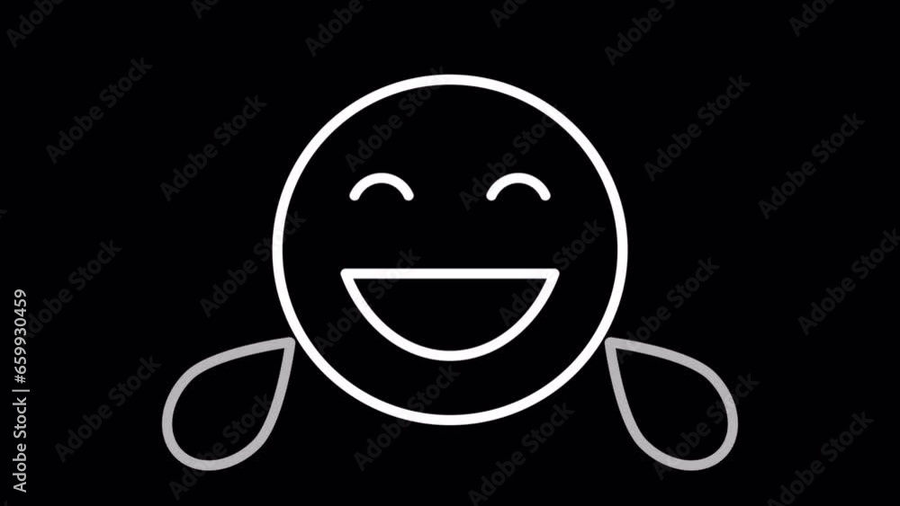 Positive emotion. Transparent background. WHITE line icon animation. Positive emotion. Transparent background. WHITE line icon animation.