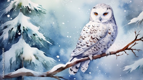 snowy owl in winter © MistoGraphy