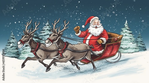 santa claus and reindeer © MistoGraphy