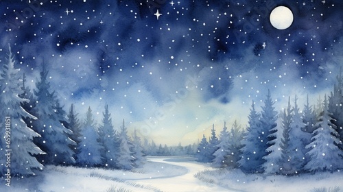 winter night landscape © MistoGraphy