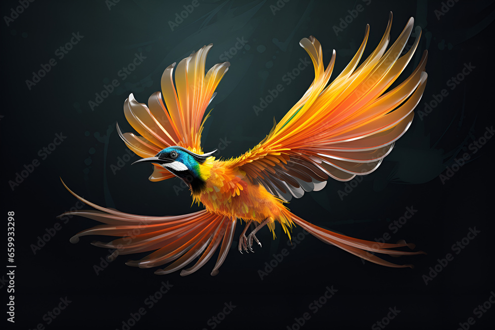 Fototapeta premium bird of paradise,Greater bird-of-paradise male displaying beautiful plumage,beautiful bird of paradise