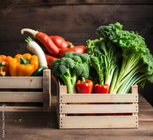 Vegetables Box Healthy Background
